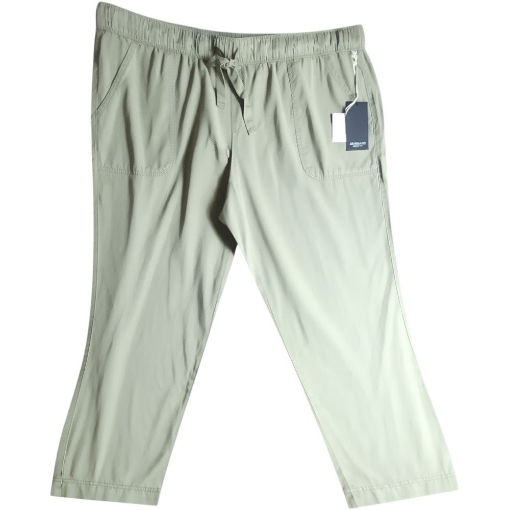 Jones & Co Jones New York Womens 2X Sage Green Lyocell Pull On Crop Pants NWT
